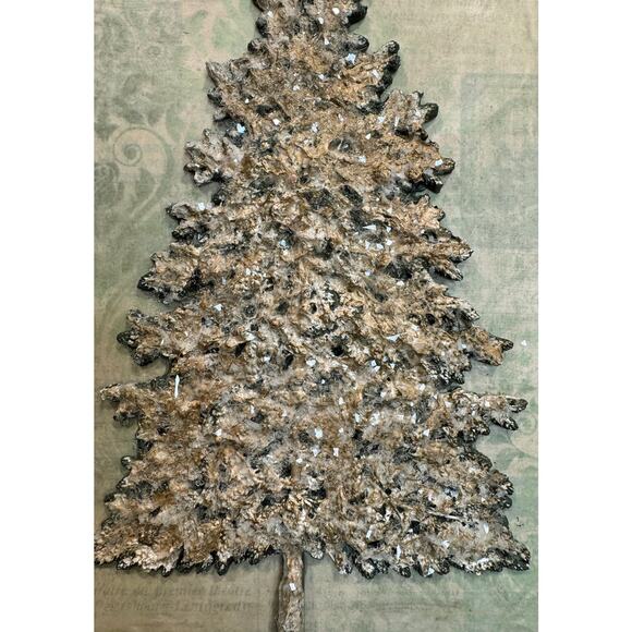 Handcrafted Golden Resin Christmas Tree Assemblage 8×10 Frame OOAK - Picture 3 of 6